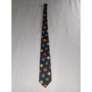 Maus & Hoffman 56 Inch Men's Neck Tie Navy Christmas Ornament Holiday Novelty